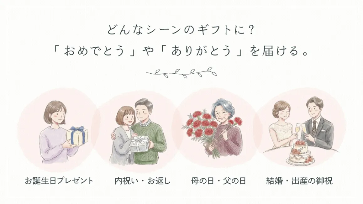 どんなシーンのギフトに